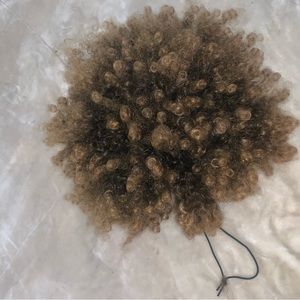 Synthetic blonde Afro drawstring ponytail